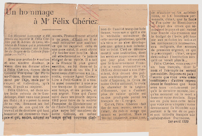 Hommage à M. Felix Cheriez